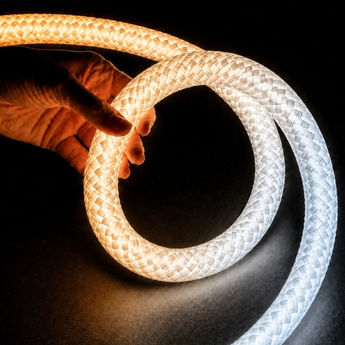 kelvo® GLOWFLEX KLV-101-0516 Ταινία Neon Flex με Πλεκτή Υφασμάτινη Επένδυση LED 14W/m 1400lm/m 360° DC 24V Αδιάβροχο IP65 504 x SMD2835 Chip/m Ρυθμιζόμενο Λευκό CCT από 2700K έως 6000K Dimmable - Lumileds SMD Chip - Μ1000 x Π3.5 x Υ3.5cm - Ρολό 10 Μέτρων - 6 Χρόνια Εγγύηση