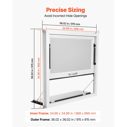 VEVOR Concession Window Πτυσσόμενο Ράφι 915x915mm από Κράμα Αλουμινίου, για Φορτηγό Τροφίμων, Έως 85 Μοίρες, με Πόρτα Τέντας και Γάντζο Σύρσης, Ανθεκτικό στο Νερό της Βροχής