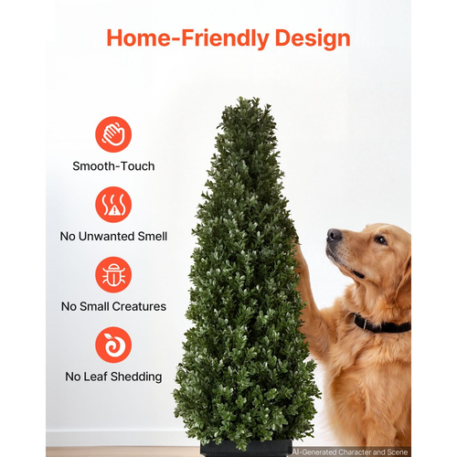 Τεχνητό φυτό VEVOR Boxwood Topiary 1000 mm Σετ 2 τεμαχίων με ανθεκτική γλάστρα, ψεύτικα δέντρα PE υψηλής ποιότητας, ψεύτικο πράσινο φυτό εσωτερικού και εξωτερικού χώρου όλο το χρόνο για μπροστινή πόρτα, είσοδο, βεράντα, μπαλκόνι, αίθριο, κήπο