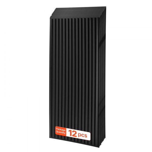 Πλακάκια οροφής PVC VEVOR 605x1215mm, 12 τεμάχια, τρισδιάστατα μαύρα γραμμικά πάνελ, λείο φύλλο PVC για πλέγμα πτώσης, ανθεκτικό στις κρούσεις, βαφόμενη επιφάνεια, εύκολο κόψιμο, μοντέρνο διακοσμητικό στυλ για σπίτι, γραφείο