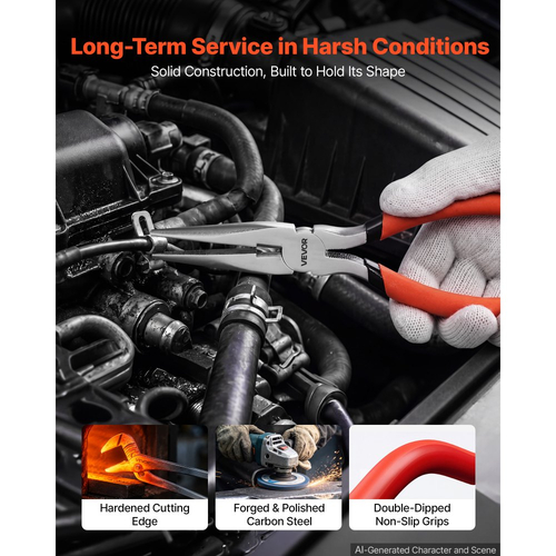 Σετ πένσας VEVOR 7 τεμαχίων, σετ εργαλείων χειρός με γυαλισμένο ανθρακούχο χάλυβα, για χρήση DIY και οικιακή χρήση, άρθρωση με αυλάκι, συνδυασμός, διαγώνια, ολισθαίνουσα άρθρωση, πένσα με μακριά μύτη, αντιολισθητικές λαβές, φιλικός προς το χρήστη σχεδιασμός