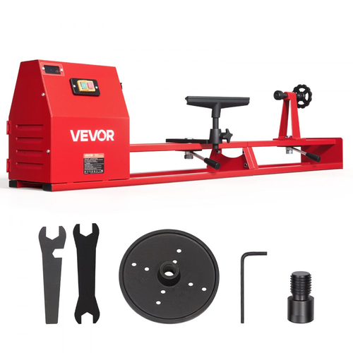 Τόρνος Ξύλου VEVOR 1/2 HP 355 x 1016 mm Επιτραπέζιος Τόρνος Ξύλου 4 Ταχύτητες, 720/1240/1750/2150 RPM, με Στήριγμα Εργαλείου, Κλειδιά, Πρόσοψη, Βαρέως Τύπου, για Αρχάριους Επαγγελματίες Ξυλουργικής, Ξυλοτορνευτές