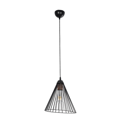 GLOBOSTAR® ARCWIRE LE-203-0015 Μοντέρνο Κρεμαστό Φωτιστικό Οροφής με Ντουί 1 x E27 AC 220-240V IP20 - Μαύρο - Μ25 x Π25 x Υ30cm