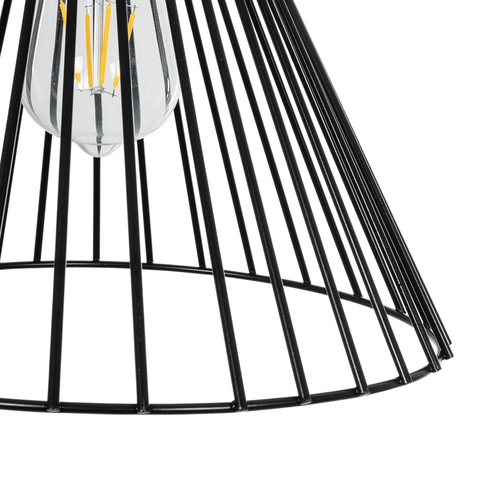 GLOBOSTAR® ARCWIRE LE-203-0015 Μοντέρνο Κρεμαστό Φωτιστικό Οροφής με Ντουί 1 x E27 AC 220-240V IP20 - Μαύρο - Μ25 x Π25 x Υ30cm