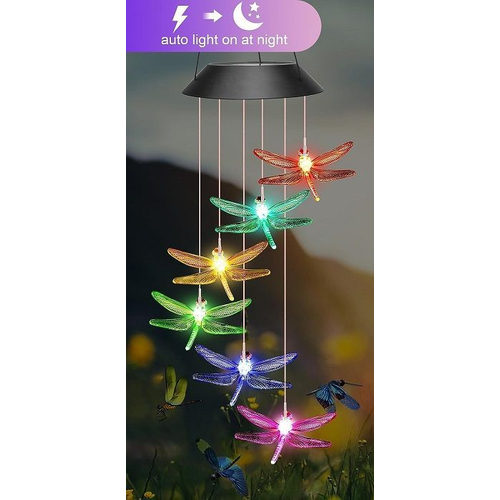 Ηλιακό κρεμαστό διακοσμητικό με φωτισμό LED - Dragonfly - 150432