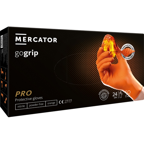 Amio - ΓΑΝΤΙΑ ΝΙΤΡΙΛΙΟΥ MERCATOR GOGRIP ΣΕ ΠΟΡΤΟΚΑΛΙ ΧΡΩΜΑ XLARGE (XL) - 50 ΤΕΜ. (MER20337/AM)