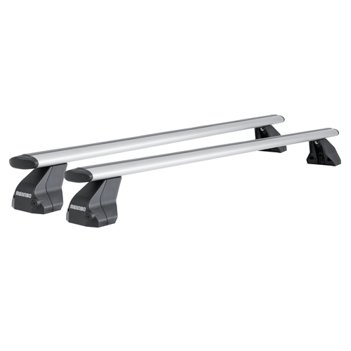 MENABO Ολοκληρωμένο Σετ Μπάρες Οροφής Αλουμινίου OMEGA PLUS L 130 cm Σε Ασημί Χρώμα για Volkswagen e-Up! 5 doors 2014> - 2 τεμ. (9720/MB+14730/MB)