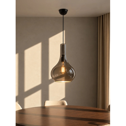 GLOBOSTAR® ΤΟΝΕ 206-0044 Μοντέρνο Κρεμαστό Φωτιστικό Οροφής με Ντουί 1 x E27 AC 220-240V IP20 - Διάφανο  - Μ20 x Π20 x Υ36cm
