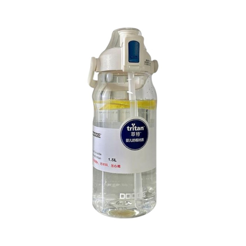 Φορητό παγούρι πλαστικό με καλαμάκι - 1500ml - 831622 - White