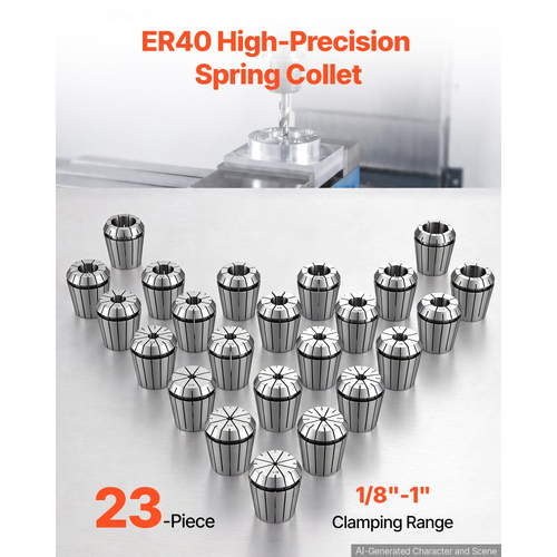 Σετ κόλετ VEVOR ER40 Σετ τσοκ κόλετ ελατηρίου ER40 1/8"-1" 23 τεμαχίων, για φρέζες CNC και πρέσες τρυπανιών, εργαλείο τσοκ ακριβείας TIR υψηλής συγκέντρωσης 0,0006" με θήκη αποθήκευσης, κράμα χάλυβα