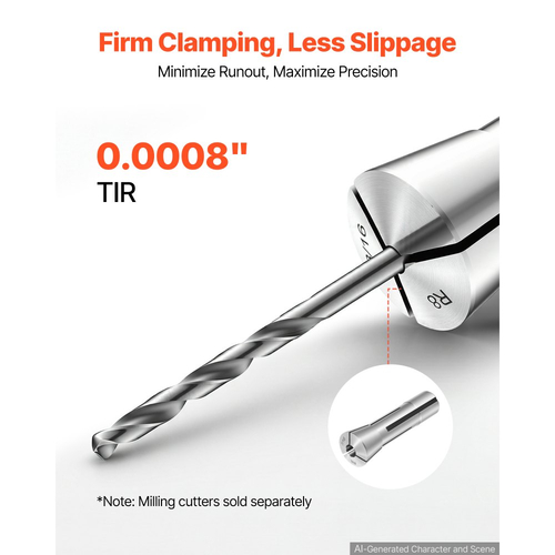 Σετ κόλετ VEVOR R8 1/16"-3/4" 23 τεμαχίων R8 σετ κόλετ φρέζας ακριβείας, για φρέζες, πρέσες τρυπανιών, 0,0008" TIR υψηλής συγκέντρωσης, εργαλείο τσοκ τόρνου με ετικετημένο κουτί αποθήκευσης, κράμα χάλυβα