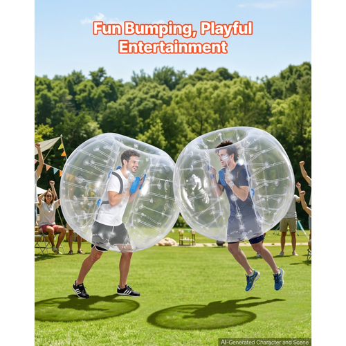 VEVOR 2 φουσκωτές μπάλες προφυλακτήρα 1,5 μ. Human Bubble Adult Διαφανείς, για αυλή, κάμπινγκ, πικνίκ, πάρκο, γκαζόν και ομαδικό παιχνίδι σε εξωτερικούς χώρους, παχύρρευστο υλικό PVC, μπάλα σούμο χάμστερ με λαβή