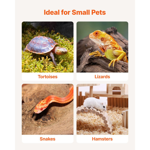 VEVOR Tortoise Habitat Ξύλινο Σπίτι Χελωνονιντζών 2 Δωματίων με Συρόμενο Δίσκο, για Μικρά Ζώα Εσωτερικού & Εξωτερικού Χώρου, Βάση Φωτιστικού, Κλουβί Ερπετών για Μεγάλες Χελώνες με Ανοιγόμενη Οροφή, Ακρυλικό Παράθυρο Παρατήρησης