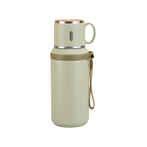 Φορητό παγούρι-θερμός με κούπα - 650ml - 954149 - Green