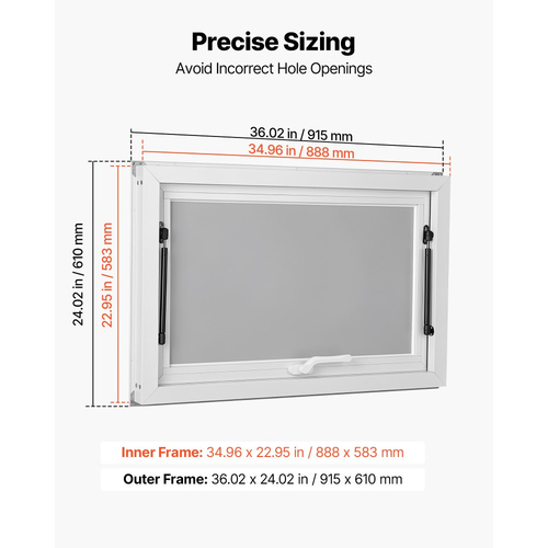 Παράθυρο VEVOR Concession με πλαίσιο αλουμινίου 915x610mm, για φορτηγό τροφίμων, έως 85 μοίρες, παράθυρα σερβιρίσματος με πόρτα τέντας και γάντζο έλξης, ανθεκτικό στο νερό της βροχής για ρυμουλκούμενο παραχώρησης