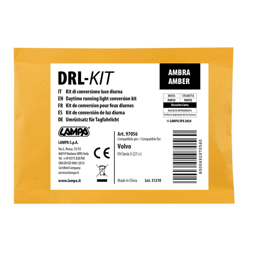 ΚΙΤ ΜΕΤΑΤΡΟΠΗΣ ΦΩΤΩΝ ΗΜΕΡΑΣ ΣΕ ΠΟΡΤΟΚΑΛΙ DRL-KIT HOLLAND STYLE ΓΙΑ VOLVO FH SERIE 5 06/2021+ LAMPA - 1 Κιτ