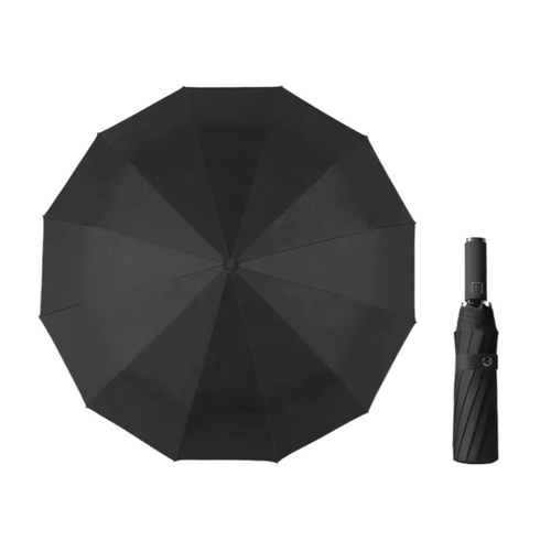 Αυτόματη ομπρέλα σπαστή με φακό LED - 10K - Tradesor - 585670 - Black
