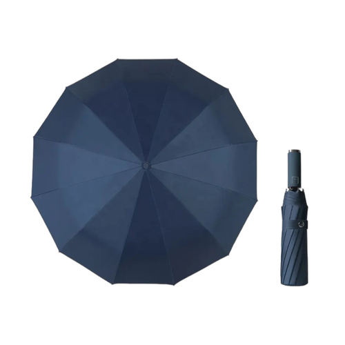 Αυτόματη ομπρέλα σπαστή με φακό LED - 10K - Tradesor - 585670 - Blue