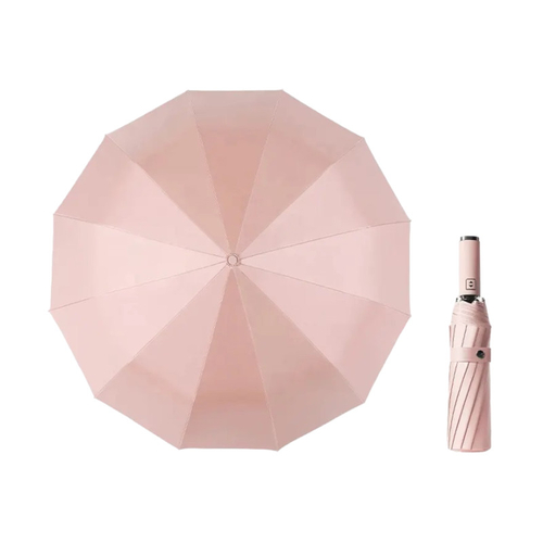 Αυτόματη ομπρέλα σπαστή με φακό LED - 10K - Tradesor - 585670 - Pink