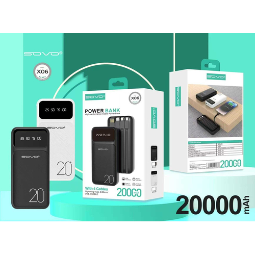 Powerbank 4in1 - Fast Charge - 20.000mah - X06 - 693989 - White