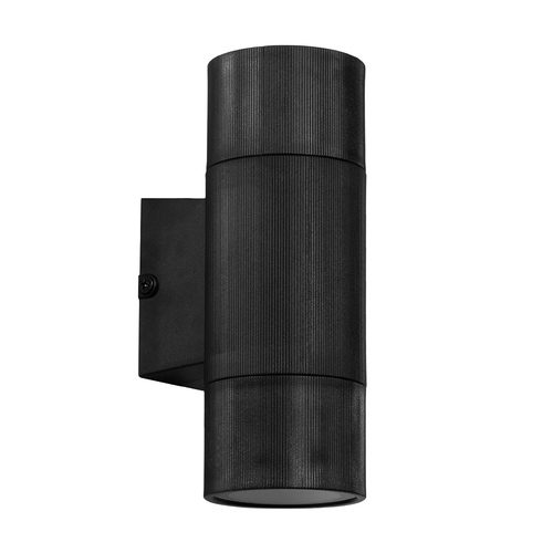 GLOBOSTAR® WALLY 77877 Μοντέρνο Φωτιστικό Τοίχου - Απλίκα με Ντουί 2 x GU10 AC 220-240V Αδιάβροχο IP65 - Μαύρο Ματ - Μ6.5 x Π9 x Υ18cm