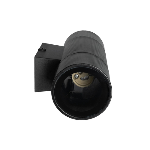 GLOBOSTAR® WALLY 77877 Μοντέρνο Φωτιστικό Τοίχου - Απλίκα με Ντουί 2 x GU10 AC 220-240V Αδιάβροχο IP65 - Μαύρο Ματ - Μ6.5 x Π9 x Υ18cm
