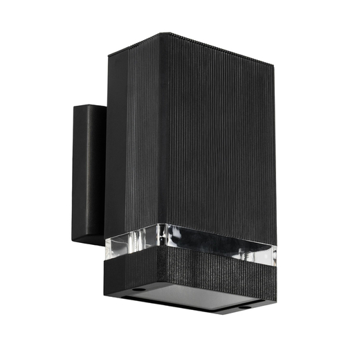 GLOBOSTAR® QUATRO 77896 Μοντέρνο Φωτιστικό Τοίχου - Απλίκα με Ντουί 1 x GU10 AC 220-240V Αδιάβροχο IP65 - Μαύρο Ματ - Μ11 x Π13 x Υ17.5cm