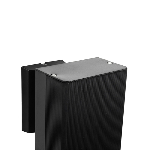 GLOBOSTAR® QUATRO 77896 Μοντέρνο Φωτιστικό Τοίχου - Απλίκα με Ντουί 1 x GU10 AC 220-240V Αδιάβροχο IP65 - Μαύρο Ματ - Μ11 x Π13 x Υ17.5cm