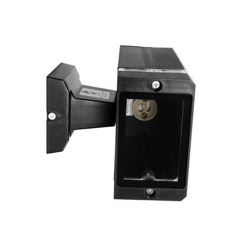 GLOBOSTAR® QUATRO 77896 Μοντέρνο Φωτιστικό Τοίχου - Απλίκα με Ντουί 1 x GU10 AC 220-240V Αδιάβροχο IP65 - Μαύρο Ματ - Μ11 x Π13 x Υ17.5cm