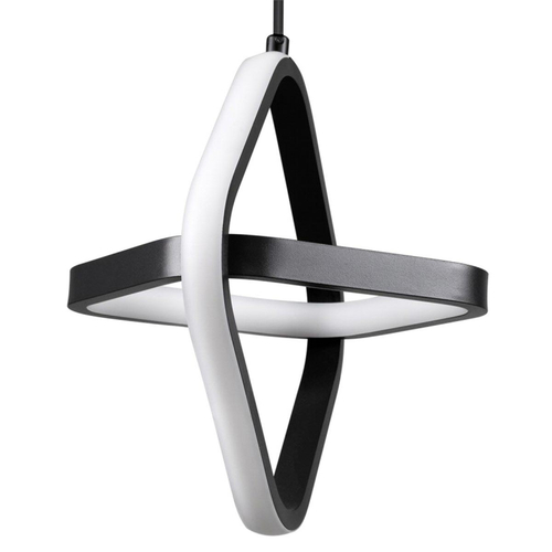 VenCore Duo Lume 6089-20005 - Μοντέρνο Κρεμαστό Φωτιστικό Οροφής Δίφωτο LED 22W Μαύρο Αλουμίνιο Γεωμετρικού Σχεδιασμού 24εκ με Ρυθμιζόμενο CCT Λευκό - Ημέρας - Θερμό - Χειρισμός CCT μέσω Διακόπτη On-Off