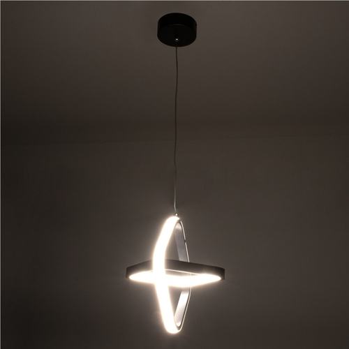 VenCore Duo Lume 6089-20005 - Μοντέρνο Κρεμαστό Φωτιστικό Οροφής Δίφωτο LED 22W Μαύρο Αλουμίνιο Γεωμετρικού Σχεδιασμού 24εκ με Ρυθμιζόμενο CCT Λευκό - Ημέρας - Θερμό - Χειρισμός CCT μέσω Διακόπτη On-Off
