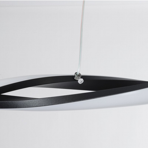 VenCore Duo Wave 6089-20004 - Μοντέρνο Κρεμαστό Φωτιστικό Οροφής Δίφωτο LED 54W Μαύρο Αλουμίνιο 90εκ με Ρυθμιζόμενο CCT Λευκό - Ημέρας - Θερμό & Χειριστήριο