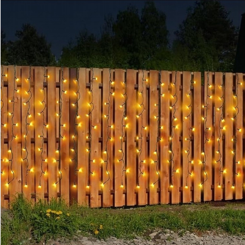 VenCore 7042-10004 - Fairy Curtain Lights 3x3m 300 LED 2200K - Χριστουγεννιάτικη Κουρτίνα με Διάφανο Καλώδιο 20W 230V 3x3m με 300 LED Θερμό Λευκό 2200K IP65 Αδιάβροχη