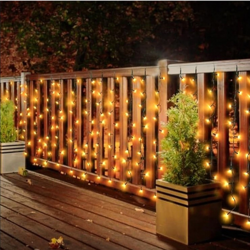 VenCore 7042-10004 - Fairy Curtain Lights 3x3m 300 LED 2200K - Χριστουγεννιάτικη Κουρτίνα με Διάφανο Καλώδιο 20W 230V 3x3m με 300 LED Θερμό Λευκό 2200K IP65 Αδιάβροχη
