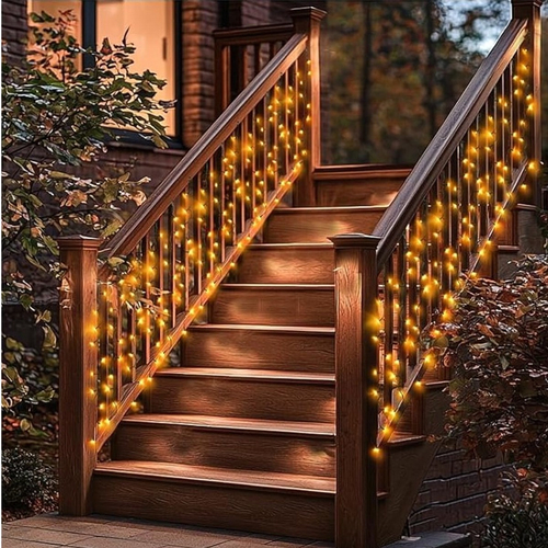 VenCore 7042-10004 - Fairy Curtain Lights 3x3m 300 LED 2200K - Χριστουγεννιάτικη Κουρτίνα με Διάφανο Καλώδιο 20W 230V 3x3m με 300 LED Θερμό Λευκό 2200K IP65 Αδιάβροχη