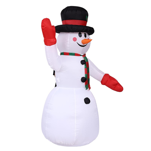 VenCore 8979-10003 - Snowman 2.4m - Χριστουγεννιάτικη Φιγούρα Φουσκωτή Χιονάνθρωπος Εξωτερικού Χώρου 2.4m Ύψος - Αυτόματο Φούσκωμα - Φωτιζόμενος
