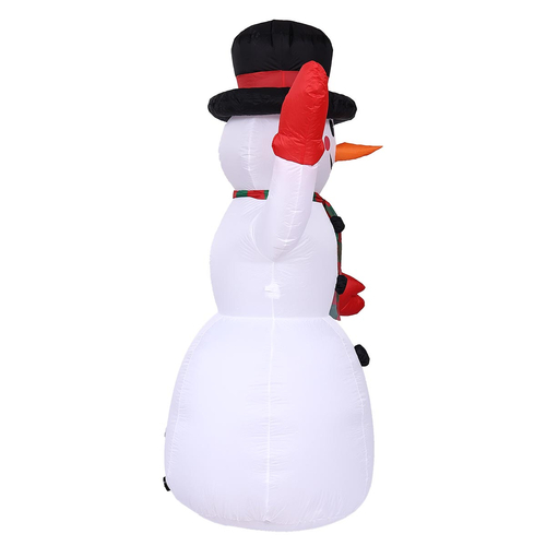 VenCore 8979-10003 - Snowman 2.4m - Χριστουγεννιάτικη Φιγούρα Φουσκωτή Χιονάνθρωπος Εξωτερικού Χώρου 2.4m Ύψος - Αυτόματο Φούσκωμα - Φωτιζόμενος