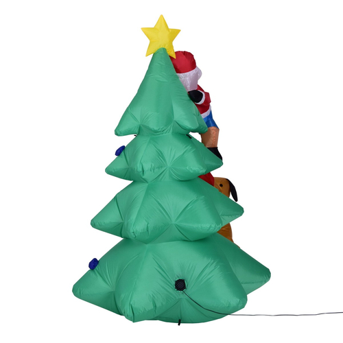 VenCore 8979-10004 - Santa Claus With Dog and Tree 1.8m - Χριστουγεννιάτικη Φιγούρα Φουσκωτή Αγιου Βασίλη με Σκύλο και Δεντρο Εξωτερικού Χώρου 1.8m Ύψος - Αυτόματο Φούσκωμα - Φωτιζόμενη