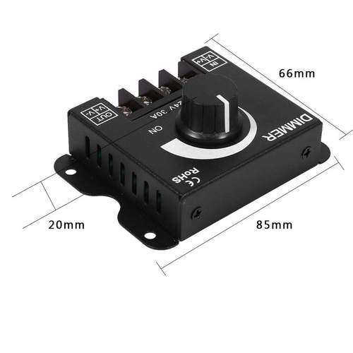 VenCore 6613-10004 - Dimmer 12-24V 360-720W with Knob Button - Επιτοιχιο Εξωτερικό LED Dimmer Ροοστάτης με Ποτενσιόμετρο 12 Volt 360 Watt & 24 Volt 720 Watt Μέγιστο Φορτίο