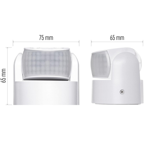 VenCore 3368-10003 - IP65 Dual IR Moving Sensor 230V 5A - Διπλός Ανιχνευτής Κίνησης PIR 180°+120° Μέγιστη Εμβέλεια 12 Μέτρα 230 Volt 1200 Watt Μέγιστο Φορτίο Λευκό Σώμα