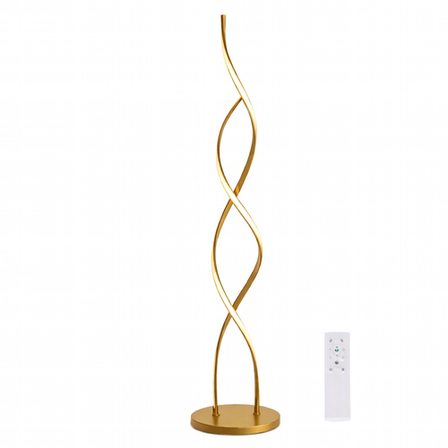 VenCore Helix Gold 6091-20025 - Μοντέρνο Επιδαπέδιο Φωτιστικό LED 20W Χρυσό Αλουμίνιο - Ρυθμιζόμενο CCT Λευκό - Ημέρας - Θερμό & Χειριστήριο - Φ25 x Υ105cm