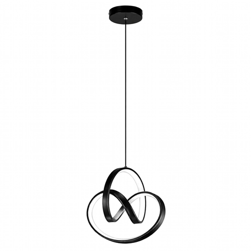 VenCore Loop Black 6089-20006 - Μοντέρνο Κρεμαστό Φωτιστικό Οροφής LED 18W Μαύρο Αλουμίνιο με Ρυθμιζόμενο CCT Λευκό - Ημέρας - Θερμό - Χειρισμός CCT μέσω Διακόπτη On-Off - Φ25 x Υ32cm