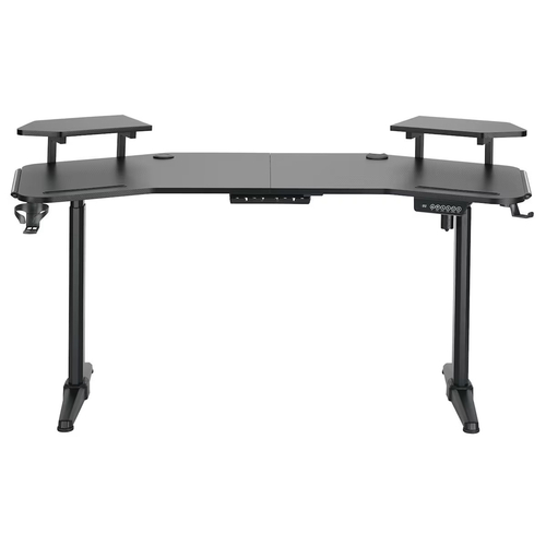 VenCore 2730-10005 - Gaming Desk Adjustable 160x60x72-112cm Black - Μοντέρνο Γραφείο Ρυθμιζόμενου Ύψους με Λειτουργία Μνήμης Gaming VenCore Μοριοσανίδας Carbon Fiber με Μεταλλικά Πόδια Μαύρο Μ160 x Π60 x Υ72-112cm