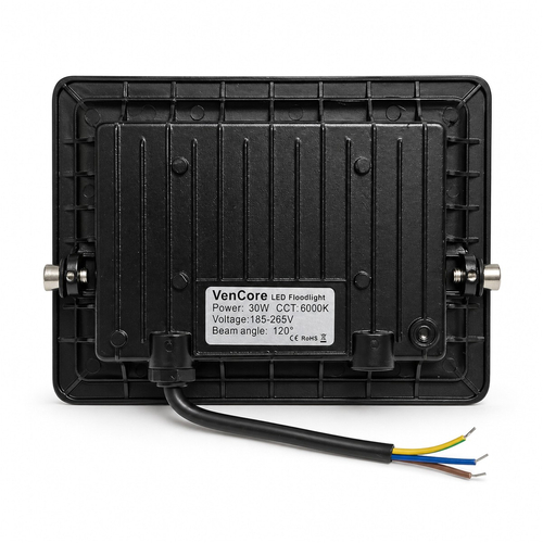 VenCore 9010-50005 - Floodlight LED 30W 120° 185-265V DW - Προβολέας LED Slim Series VenCore 120° Μοίρες 30 Watt 185-265 Volt 3000 Lumens - Αδιάβροχος IP66 - Φυσικό Λευκό 4500K - Μ16.2xΠ12.2xΥ3cm