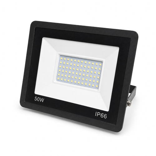 VenCore 9010-50007 - Floodlight LED 50W 120° 185-265V CW - Προβολέας LED Slim Series VenCore 120° Μοίρες 50 Watt 185-265 Volt 5500 Lumens - Αδιάβροχος IP66 - Ψυχρό Λευκό 6000K - Μ21.5xΠ16.2xΥ3.5cm