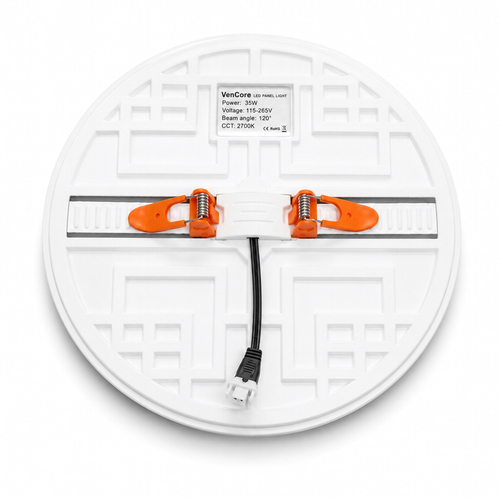 VenCore 6407-50005 - LED PL Round Panel 35W DW Abjust Cutting Hole - LED Πάνελ Στρογγυλό 35 Watt 230 Volt 3500 Lumens με Ρυθμιζόμενο Στήριγμα Κοπής Οπής - Φυσικό Λευκό 4500K - Φ22.7 x Υ2.5cm