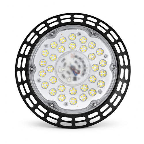 VenCore 6407-50007 - LED High Bay UFO 100W CW - Φωτιστικό Βιομηχανικού Τύπου Καμπάνα High Bay UFO LED 100 Watt 230 Volt 180° 14000 Lumens Ψυχρό Λευκό 6000K - Φ24 x Υ8cm