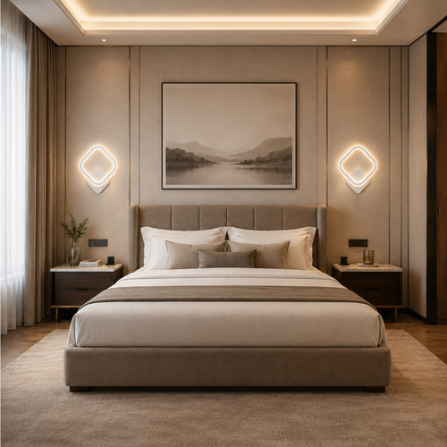 VenCore Elara White 6093-20010 - Μοντέρνο Επιτοίχιο Φωτιστικό Απλίκα LED 12W Λευκό Αλουμίνιο με Ρυθμιζόμενο CCT Λευκό - Ημέρας - Θερμό - Χειρισμός CCT μέσω Διακόπτη On-Off - Μ29 x Π25 x Υ5.5cm