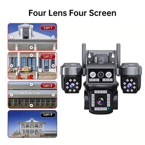 Ηλιακή κάμερα ασφαλείας IP τετραπλή - C011SQ - 4G - Security Camera - 371228