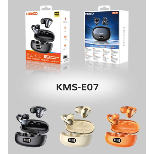 Ασύρματα ακουστικά Bluetooth Open-Ear με θήκη φόρτισης - KMS-E07 - 260076 - Beige